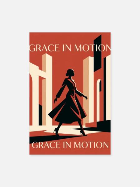 Grace in Motion Silhouette - Poster 8x12 - white - Front