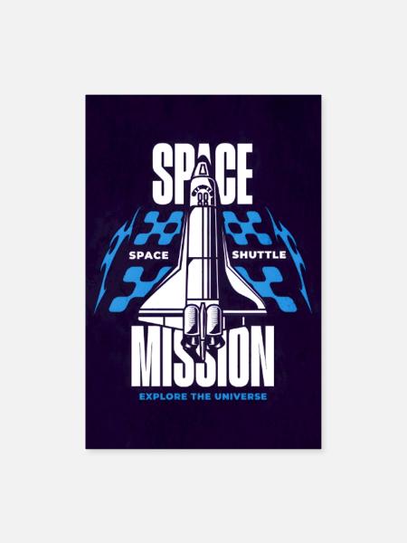 Space Mission – Explore the Universe - Poster 8x12 - white - Front