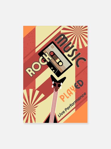 retro music tape cassette - Poster 8x12 - white - Front