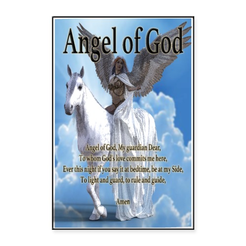 Angel of God, My guardian Dear (version with sky) - Poster 8x12
