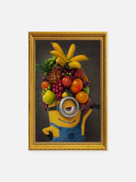Minions Stuart Fruit Painting - Poster 8x12 - white