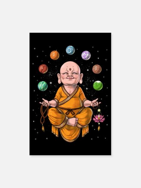 Baby Buddha Meditation - Poster 8x12 - white - Front
