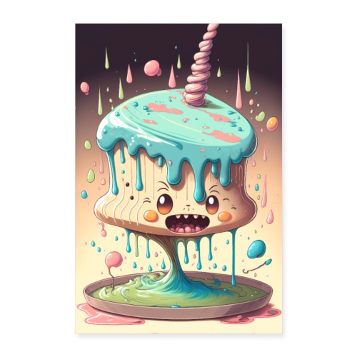 Cake Caricature - January 1st Psychedelic Dessert - Poster 8x12