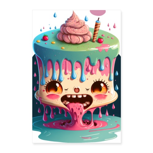 Cake Caricature - January 1st Dessert Psychedelia - Poster 8x12