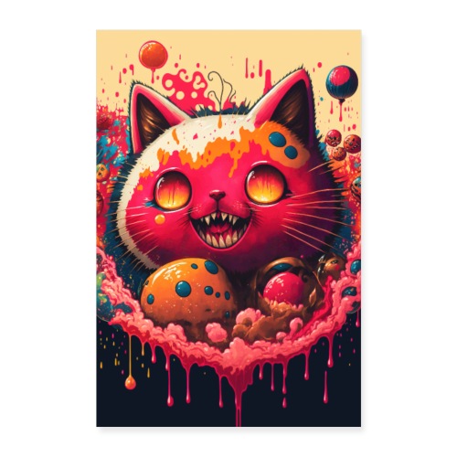 Cats Are Liquid - Happy-Go-Lucky - Poster 8x12