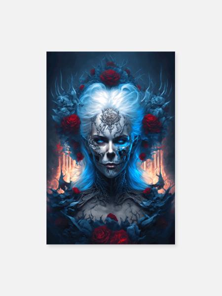 The Beautiful Queen of Skulls - Poster 8x12 - white - Front