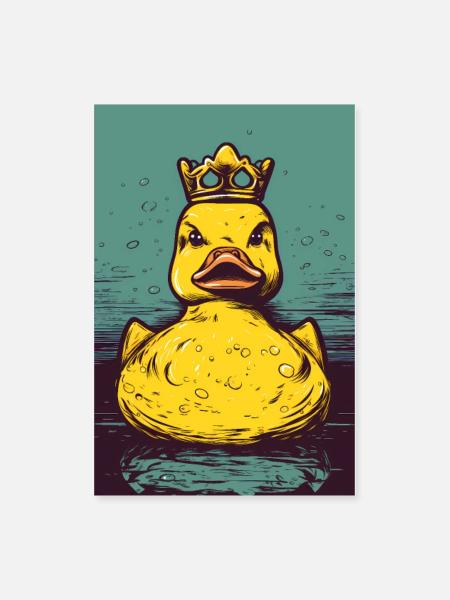 Rubber Duck With Crown - Poster 8x12 - white - Front