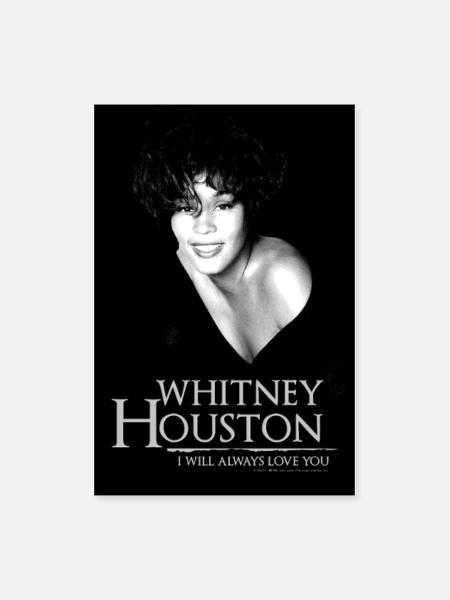 Whitney Houston Black And White - Poster 8x12 - white