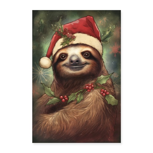 Christmas Sloth - Poster 8x12
