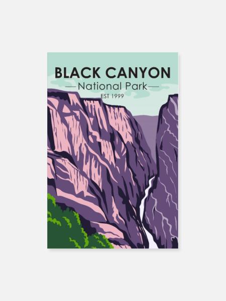 Black Canyon Of The Gunnison National Park Retro - Poster 8x12 - white - Front