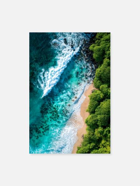 Tropical Shoreline from Above - Poster 8x12 - white - Front