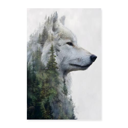 Spirit of the Forest Wolf - Poster 8x12