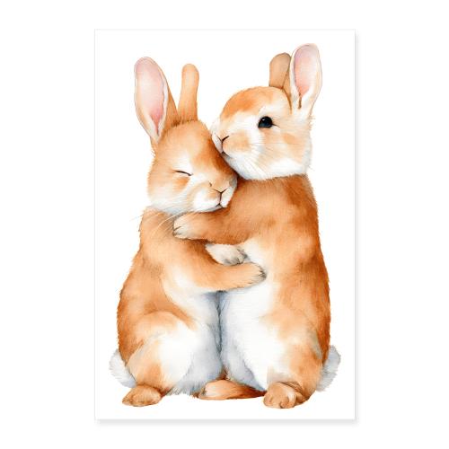 Hugging Bunnies - Poster 8x12