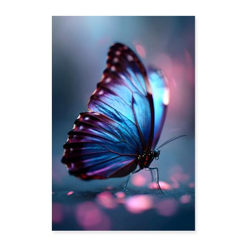Butterfly: Blue Wing Glow - Poster 8x12