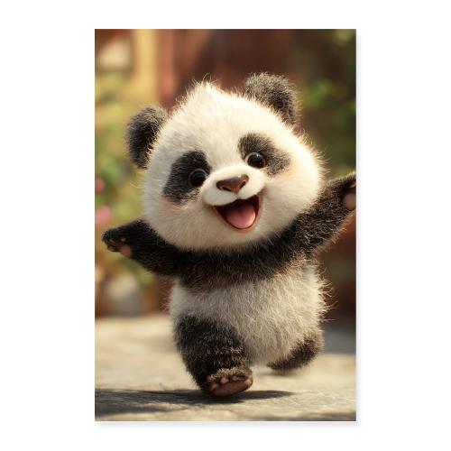 Little Panda Happy Runner - Poster 8x12