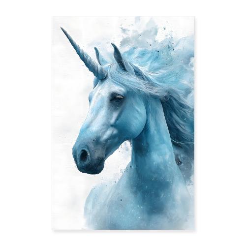 Blue Mist Unicorn - Poster 8x12