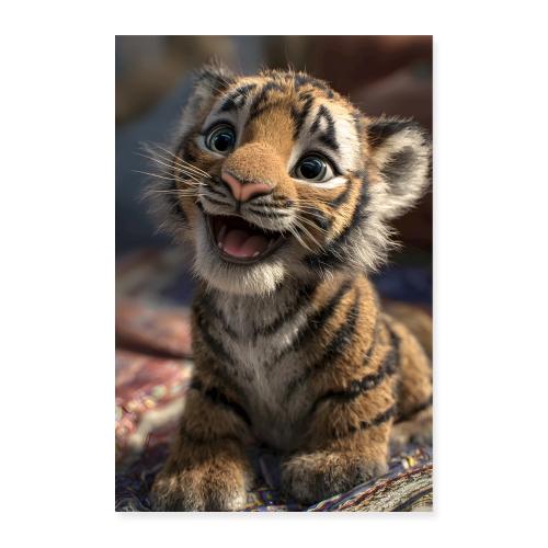 Joyful Tiger Cub - Poster 8x12