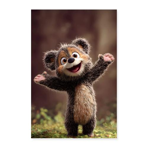 Cheerful Brown Bear - Poster 8x12