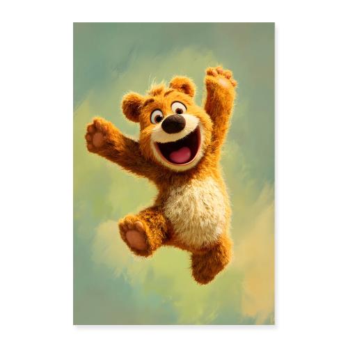 Jumping Bear in Joy - Poster 8x12