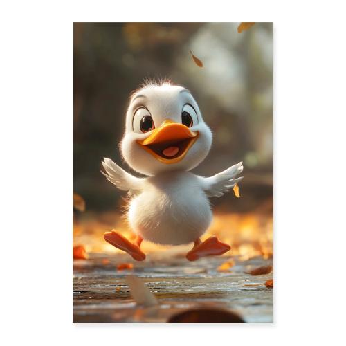 Jumping Baby Duck - Poster 8x12