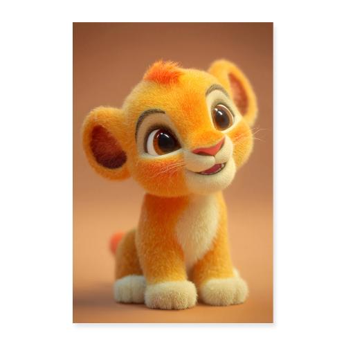 Gentle Orange Lion Cub - Poster 8x12