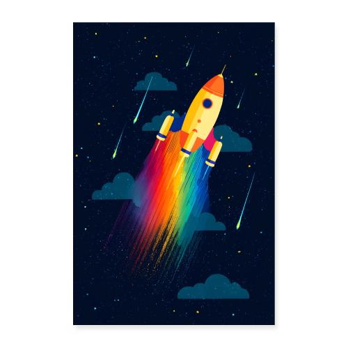 Cosmic Rainbow Journey - Poster 8x12