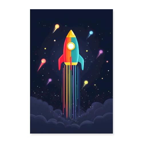 Galaxy Rainbow Flight - Poster 8x12