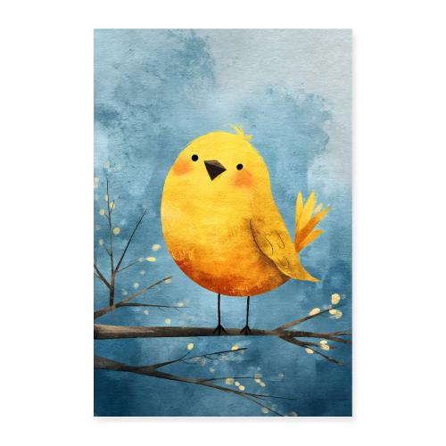 Sunny Yellow Bird with Joy - Poster 8x12