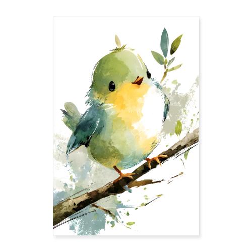 Green-Yellow Forest Bird - Poster 8x12