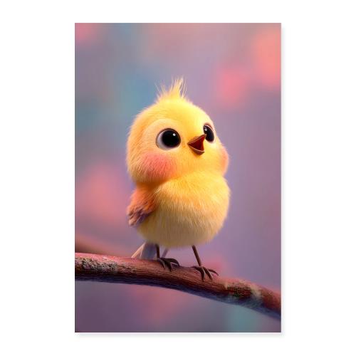 Yellow Bird with Orange Wings - Poster 8x12