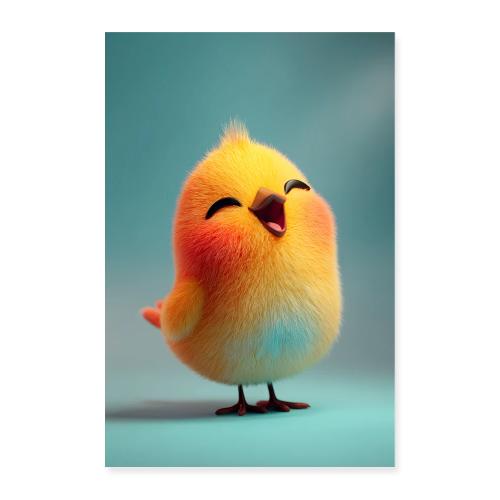 Sunny Bird with Orange Wings - Poster 8x12