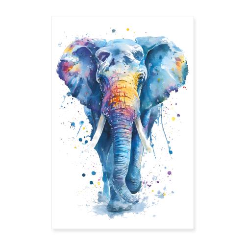Majestic Watercolor Elephant - Poster 8x12