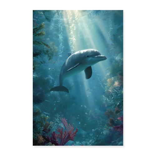 Dolphin: Sunlit Depths - Poster 8x12