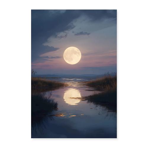 Moonlit Reflection - Poster 8x12