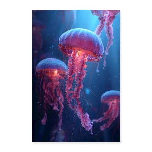 Dark Pink Jellyfish - Poster 8x12