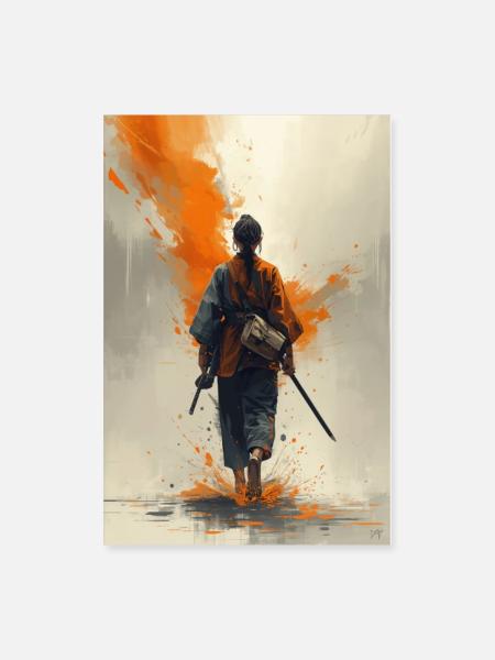 Wanderer of Ember Swords - Poster 8x12 - white