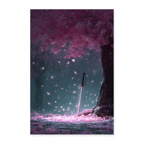 Whispers Beneath the Sakura Tree - Poster 8x12