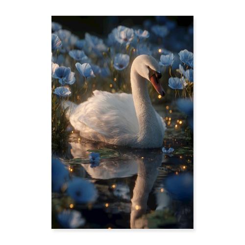 White Swan: Elegance at Dawn - Poster 8x12