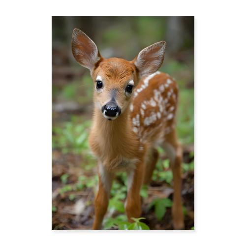Baby Deer: Woodland Innocence - Poster 8x12