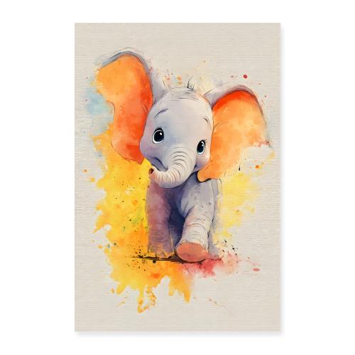 Baby Elephant: Gentle Little Giant - Poster 8x12