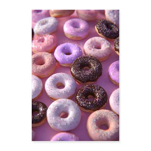 Donuts: Pink Table Delight - Poster 8x12