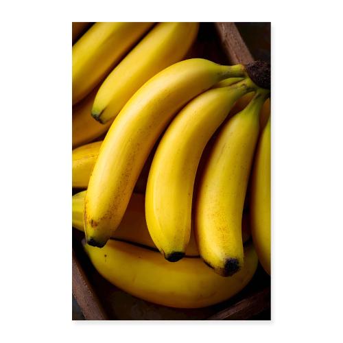 Golden Bananas in a wooden Crate - Poster 8x12