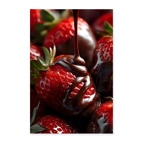 Chocolate-Kissed Strawberries - Poster 8x12