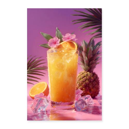 Glass of tropical juice - Poster 8x12