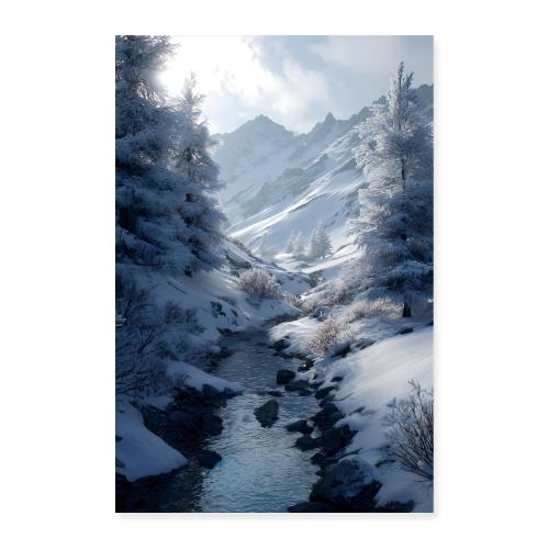 Snowy Mountain Valley - Poster 8x12