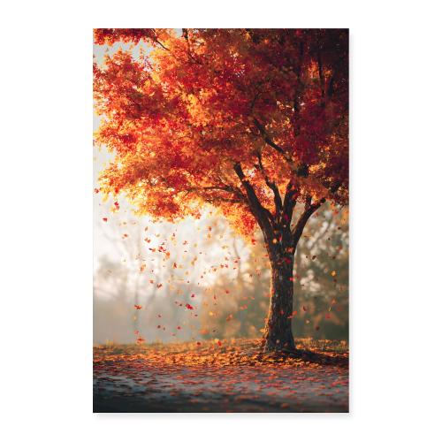 Autumn: Flames of the Maple Forest - Poster 8x12