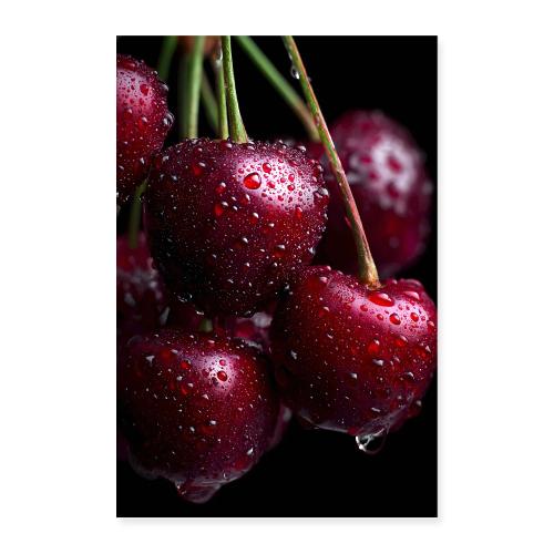 Cherries: Crimson Dew - Poster 8x12