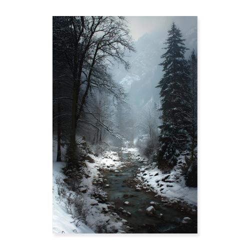 Winter: Whispers Along the Frozen Stream - Poster 8x12