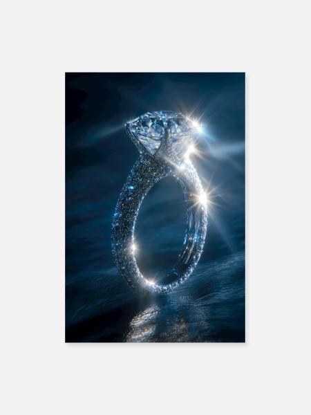 Diamond Sparkle Ring - Poster 8x12 - white - Front