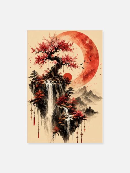 Celestial Sakura Falls - Poster 8x12 - white - Front